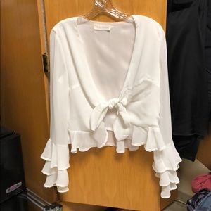 White front tie blouse